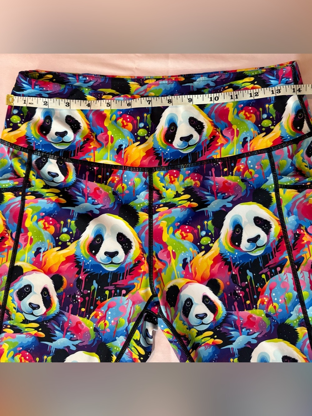 Constantly Varied Gear Rainbow Panda Print Capri Leggings - Picture 3 of 5